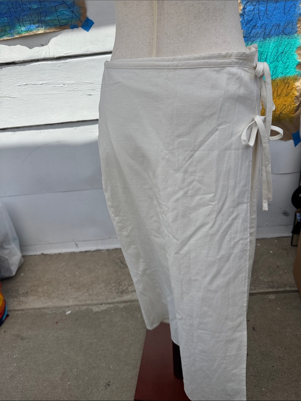 Classic White Midi Wrap Skirt